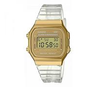 Casio Reloj Cuarzo Unisex 36.00mm con dial Digital Oro y Correa de Plastic/Resin Bracelet Transparente A168XESG-9AEF