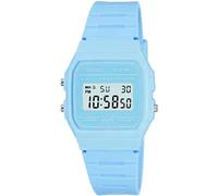 Casio Reloj Cuarzo Unisex 37.00mm con dial Digital LCD y Correa de Rubber Strap Azul F-91WC-2AEF