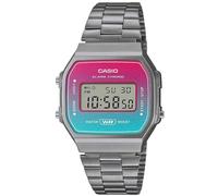 Casio Reloj Cuarzo Unisex 37.00mm con dial Digital Two Tone y Correa de Pulsera de Metal Plata A168WERB-2AEF