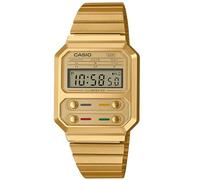 Casio Reloj Cuarzo Unisex 40.70mm con dial Digital Digital Dial y Correa de Pulsera de Metal Oro A100WEG-9AEF