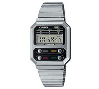 Casio Reloj Cuarzo Unisex 40.70mm con dial Digital Digital Dial y Correa de Pulsera de Metal Plata A100WE-1AEF