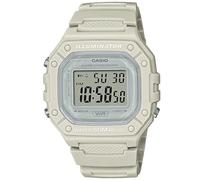 Casio Reloj Cuarzo Unisex 44.40mm con dial Digital Clear y Correa de Plastic/Resin Strap Color Crema W-218HC-8AVEF