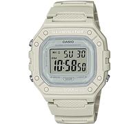 Casio Reloj Cuarzo Unisex 44.40mm con dial Digital Clear y Correa de Plastic/Resin Strap Color Crema W-218HC-8AVEF