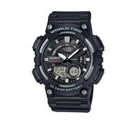 Casio Reloj de Cuarzo analógico-Digital para Hombre con Correa de Resina AEQ110W-1AV, Negro/Negro, Talla única, Reloj de Cuarzo
