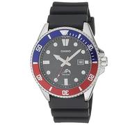 Casio Reloj de Cuarzo de Acero Inoxidable para Hombre con Correa de Resina, Negro, 26 (Modelo: MDV-106B-1A2VCF), Azul/Rojo, Correa de Resina