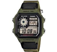 Casio Reloj de Cuarzo Japonés AE-1200WHB-3BVDF (D101) 39 mm, Verde, Correa