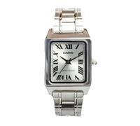 Casio - Reloj de cuarzo para mujer LTP-V007D-7B con caja y correa de acero inoxidable, diseño rectangular clásico y perfil delgado de 7,5 mm