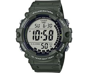 Casio Reloj de pulsera digital estándar, serie AE-1500, Chippukashi para hombre, Correa larga verde Ae-1500whx-3av, Militar
