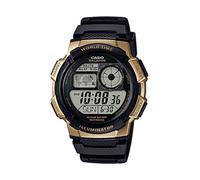 Casio Reloj Digital de Cuarzo para Hombre con Correa de Resina AE-1000W-1A3VCF, Negro y Dorado., Correa
