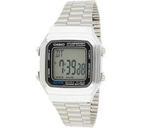 Casio Reloj Digital para Unisex de Automático con Correa en Acero Inoxidable Chapado en Platino A-178WA-1