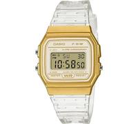 Casio - Reloj digital unisex F-91WS-7A3 vintage translúcido de resina, 38.2 × 35.2 × 8.5 mm, batería de 7 años y correa ligera de 21 g