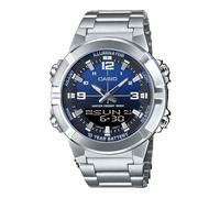 Casio Reloj para Hombre AMW-870DA-2A1V - Analógico Digital Combinación Cristal Mineral Acero Inoxidable Telemo Cronómetro Temporizador Resistente al Agua hasta 50 M