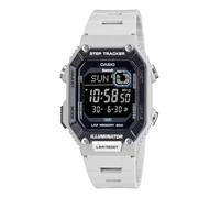 Casio Reloj para Hombre, Esfera Negra, Correa Blanca