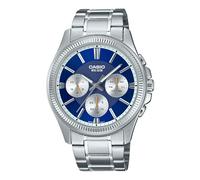 Casio Reloj para Hombre - MTP-1375D-2A1VDF Esfera Azul, Correa Plateada, Plateado, Clásico