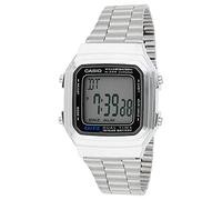 Casio Reloj A178WA-1A Vintage de cuarzo, acero inoxidable plateado, esfera gris para hombre
