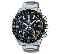 Casio Reloj Solar Hombre 44.00mm con dial Analógico Negro y Correa de Pulsera de Metal Plata EFS-S550DB-1AVUEF