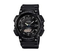 Casio Reloj Solar Hombre 46.00mm con dial Análogico-Digital Negro y Correa de Rubber Strap Negro AQ-S810W-1A2VEF