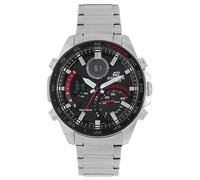 Casio Reloj Solar Hombre 48.00mm con dial Análogico-Digital Negro y Correa de Pulsera de Metal Plata ECB-900DB-1AER