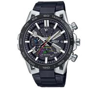 Casio Reloj Solar Hombre 55.60mm con dial Analógico Negro y Correa de Pulsera de Metal Negro EQB-2000DC-1AER