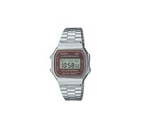 CASIO Reloj VINTAGE plateado marrón A168WA-5AYES plata