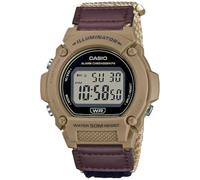 Casio Reloj W-219HB-5A Unisex Marrón Cuero Resistente al Agua (IP58 o IP68) Digital Bluetooth Wi-Fi