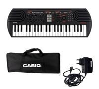 Casio SA-81 Mini Teclado Electrónico de 44 Teclas Color Negro/Gris Claro con Bolsillo y Fuente de Alimentación