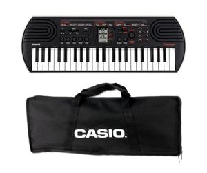 Casio SA-81 Teclado Portátil de 44 Teclas, Negro/Gris Claro, con Bolsa de Transporte Negra