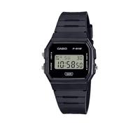 Casio Serie F91W | Reloj Digital | Resistente al Agua | Luz LED | Cronómetro 1/100 Sec | Hora Regular (HR, Min, Sec, PM, Fecha, Día) | Alarma Diaria | Ligero | Batería de 7 años, Negro, Minimalista