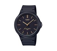 Casio Serie MW240 | Reloj de cuarzo para hombre | Negro/Oro | 50M WR | Caja grande de resín | Cristal y correa de resín | Índices de tono dorado | Reloj analógico | Pantalla fácil de leer