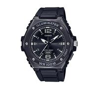 Casio Serie MWA100H | Reloj analógico para Hombre | 100M WR | Bisel de Acero Inoxidable | Retroiluminación LED con Brillo Posterior | Banda de Resina | 3 manecillas (HR, MIN, Sec) | Batería de 3 años