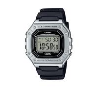 Casio Serie W-218HM | Reloj Digital para Hombre | Negro/Plateado | Iluminador LED | Batería de 7 años | Alarma | Cronógrafo | Calendario automático | Reloj Digital