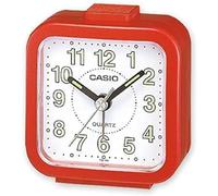 Casio TQ-141-4EF - Reloj despertador analógico, esfera blanca, color rojo