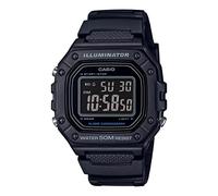 Casio W-218 Series - Reloj de pulsera digital estándar, para hombre y mujer, modelo extranjero Casio Chippukashi, Pantalla LCD invertida negra W-218h-1bv, Resistente al agua