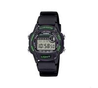 Casio W-220H-1A3VDF Reloj digital unisex con caja de 37 mm, correa de resina negra, hora dual, cronómetro, alarma, luz LED, resistente al agua hasta 50 metros