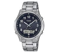 Casio WAVE CEPTOR Reloj Radiocontrolado y solar, Cristal de zafiro, Caja de titanio macizo, Negro/Azul, para Hombre, con Correa de Titanio macizo, LCW-M100TSE-1A2ER