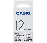 Casio XR-12SR1 - Cintas para etiquetadoras, color negro/plata