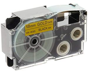 Casio XR-18GD1 - Cintas para etiquetadoras, color negro/dorado