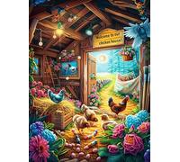 Casita acogedora con una gallina y flores Rompecabezas 500 Piezas Cartón Grueso Para Parejas Sueño Mágico de Ciencia Ficción Desarrollo Habilidades Actividad Familiar Educativa Decoración Dormitorio 5