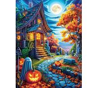 Casita de Halloween en la noche Rompecabezas 300 Piezas Cartón Para Mayores Cuentos de hadas fantásticos de animales salvajes Para Ocupar Tiempo Actividad Antiestrés Decoración Mural Mejor Valorado 30