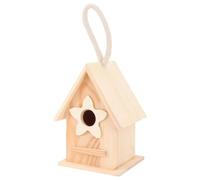 Casita de Madera para Pájaros Pintable, Decoración Exterior | Refugio Creativo para Jardín y Balcón, Madera Beige, Diseño Único, Obsequio para Niños y Hogar
