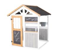 Casita de madera roba para exteriores niños desde 18 meses con mostrador y grifo juguete creativo expandible con cocina y mesa de picnic multicolor