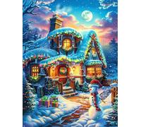 Casita de Navidad en el bosque nevado Rompecabezas 300 Piezas Cartón Grueso Para Coleccionistas Cuento de hadas de acompañamiento mágico Eventos Team Building Relajación Mental Ocio En Casa Oferta Esp