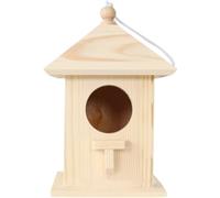 Casita de Pájaros de Madera Colgante para Jardín y Balcón, Beige | Apta para Loros Australianos, Colocación o Suspensión, Favorece Incubación y Cría, Decoración Exterior