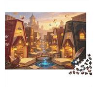 Casita Mágica de Libros Puzzle para Adultos Puzzle de 1000 Piezas Papel Pueblo Fantástico Relajante Foco Familia Decoración Regalo 70x50cm/1000pcs