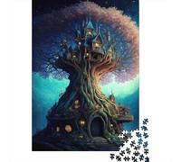 Casita mágica Puzzle de 1000 Piezas Papel para Adultos Cielo Nocturno Juego de Puzzle Familia Relajante 38x26cm/1000pcs