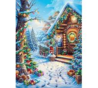 Casita navideña en la Nieve Puzzles 1000 Piezas Moderno Decorativo Minimalista Mitos de Cuentos de Hadas Rompecabezas Familiar para Hombres Y Mujeres Aliviar Estrés Maquetas Construir 1000 PCS
