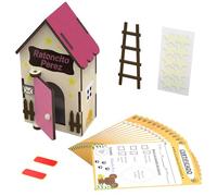Casita Ratoncito Pérez - Puerta Mágica y Caja de Dientes de Leche para Niños - Madera Rosa