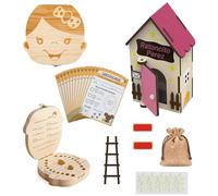 Casita ratoncito perez - Puerta ratoncito perez - Caja de dientes de leche para niños - Cajita dientes ratoncito perez - caja para dientes de leche - Casa ratoncito perez puerta magica - Madera - Rosa