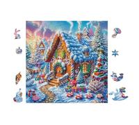 Casita Rural in Christmas Bosque Rompecabezas 100 Piezas Cartón para Niños Mayores 14 Años Noches De Cita Antiestrés Pack Completo Detalle Único Original 28x28cm