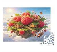 Casitas Flotantes Frambuesas Fantasía Puzzle de 1000 Piezas Papel para Adultos Relajación Conciencia Juego Familiar Decoración Hogar Regalo 70x50cm/1000pcs